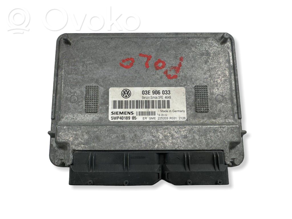 Engine control unit/module   03E906033,5WP4018905,3P24649