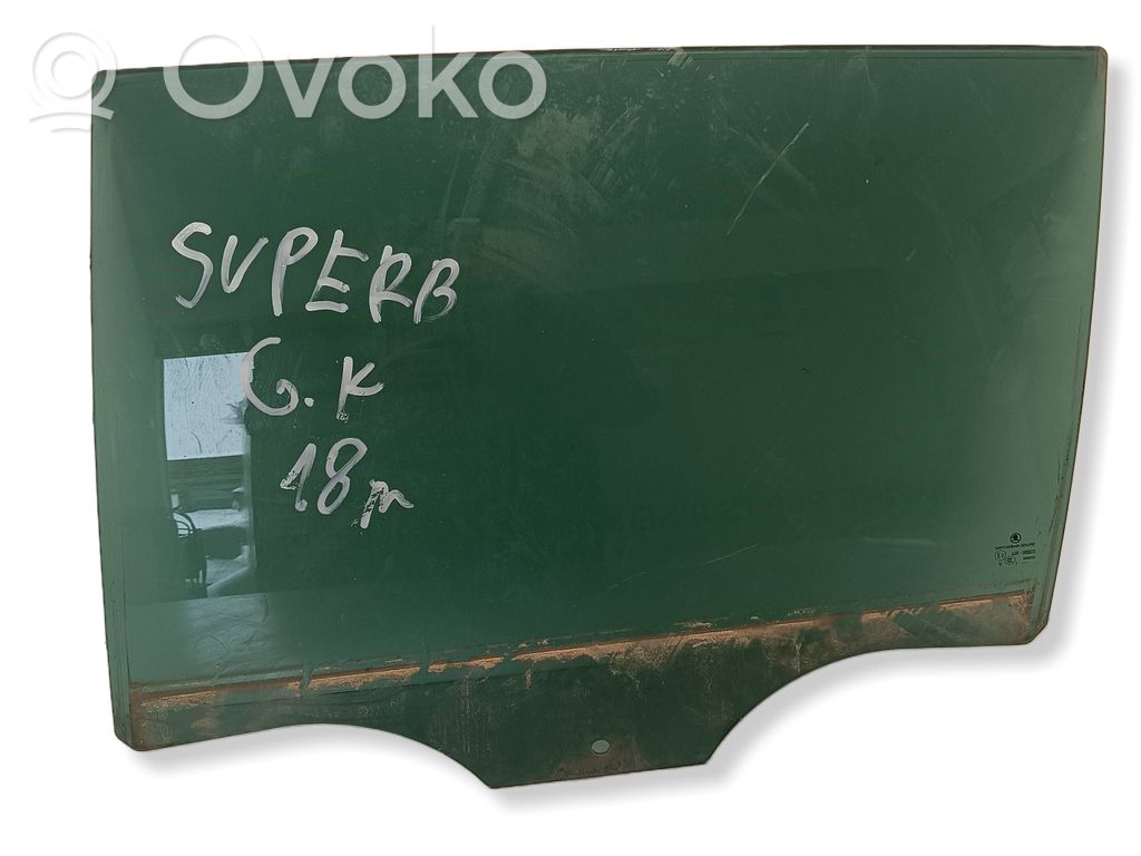 Skoda Superb B8 (3V) Rear door window glass 