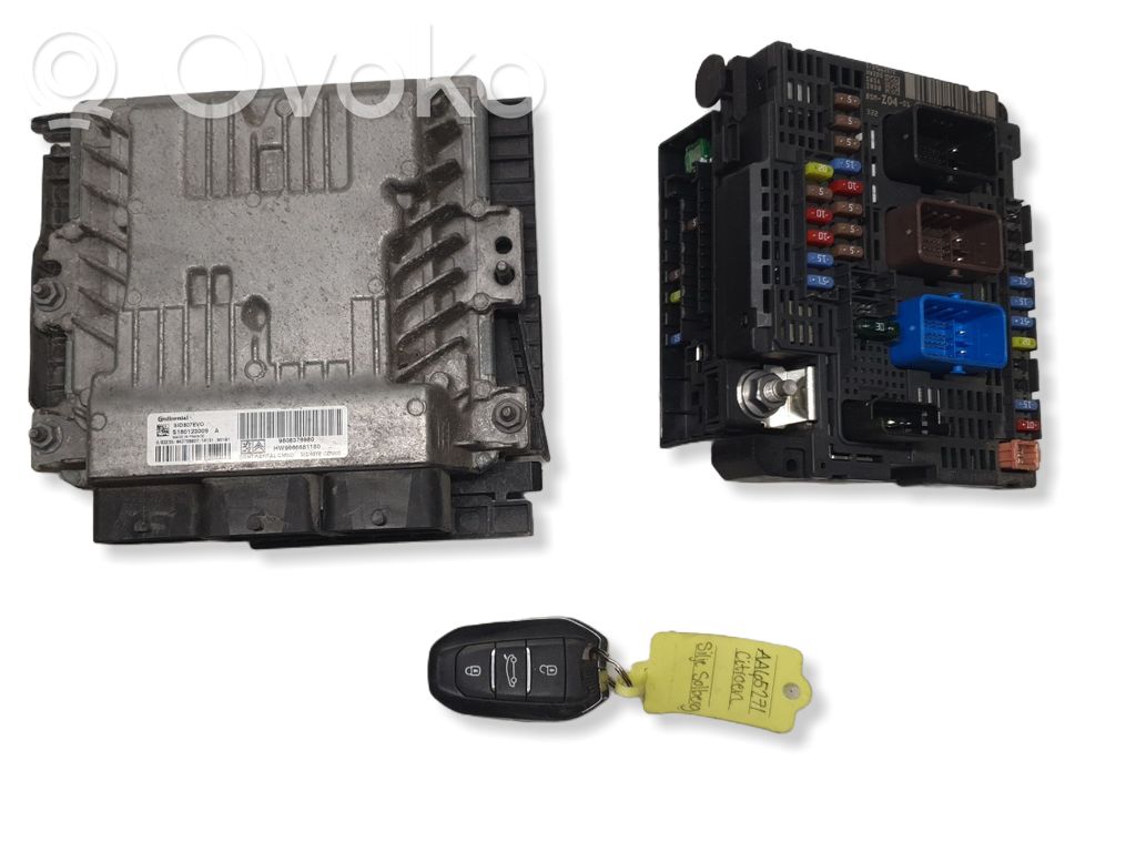 Citroen C4 II Picasso Juego de cerradura y set ECU del motor 