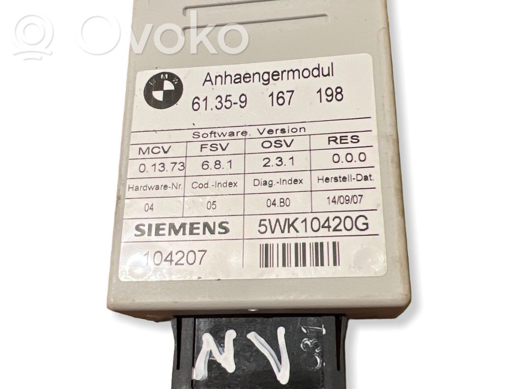 BMW 3 E90 E91 Priekabos kablio valdymo blokas 