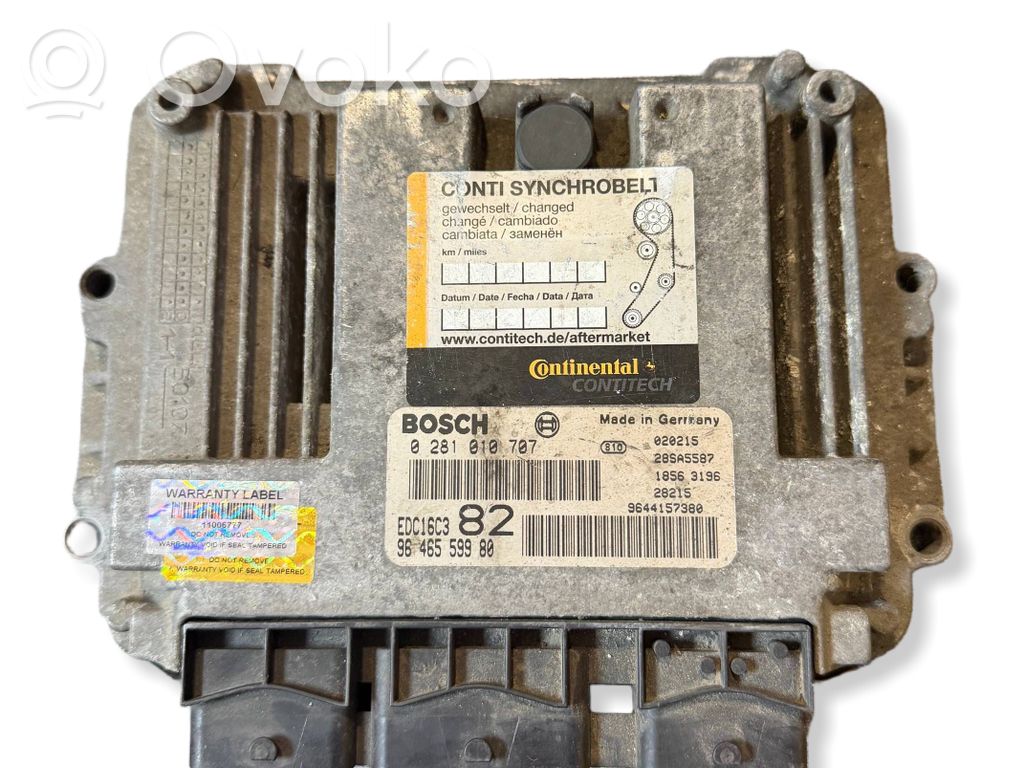 Moottorin ohjainlaite/moduuli   0281010707,EDC16C3,9646559980,9644157380