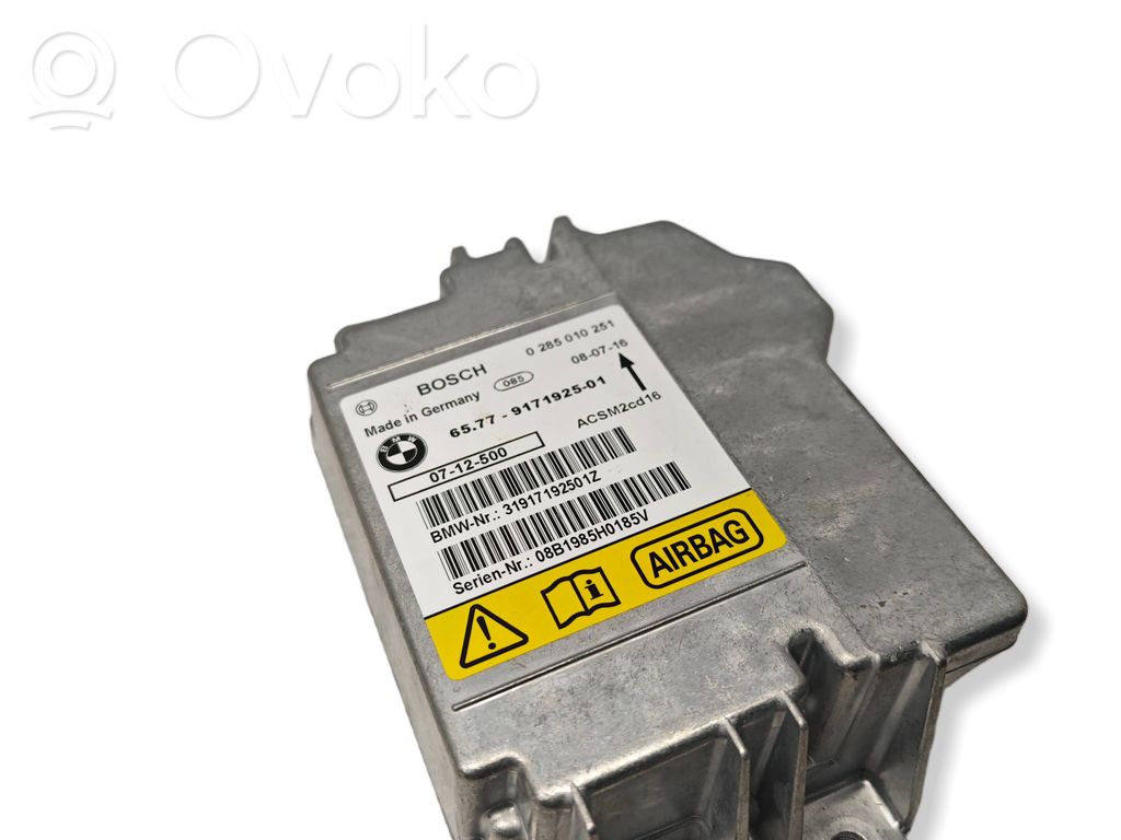 BMW 1 E82 E88 Module de contrôle airbag 