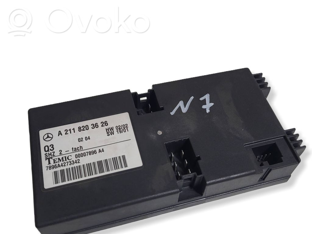 Module de commande de siège   A2118203626,7896A4273342,00007896A4