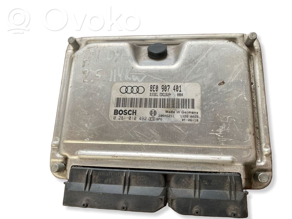 Engine control unit/module   8E0907401,0281010492,28SA5211