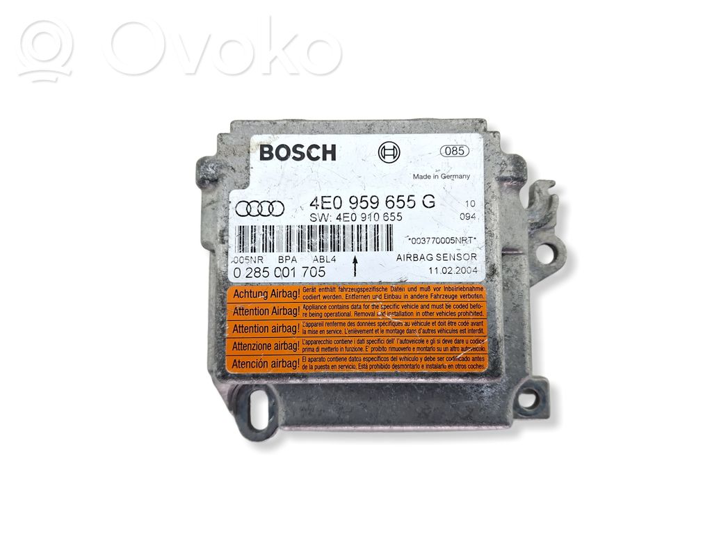 Module de contrôle airbag   4E0959655G,4E0910655,0285001705