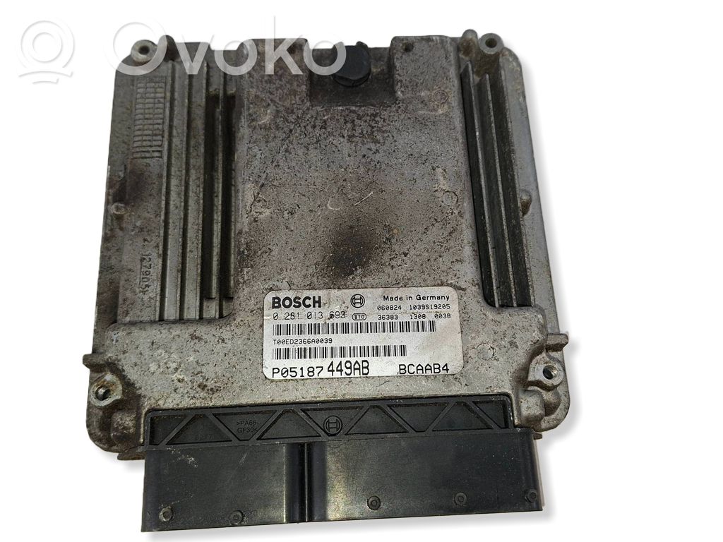 Engine control unit/module   0281013693,1039S19205,05187449AB