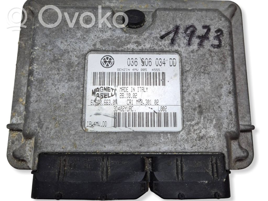 Sterownik / Moduł ECU   036906034DD,3D402YUAC,6160066307