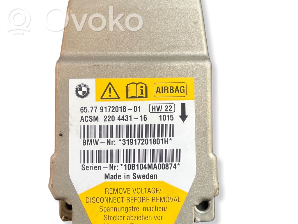 Module de contrôle airbag   9172018,220443116,31917201801H