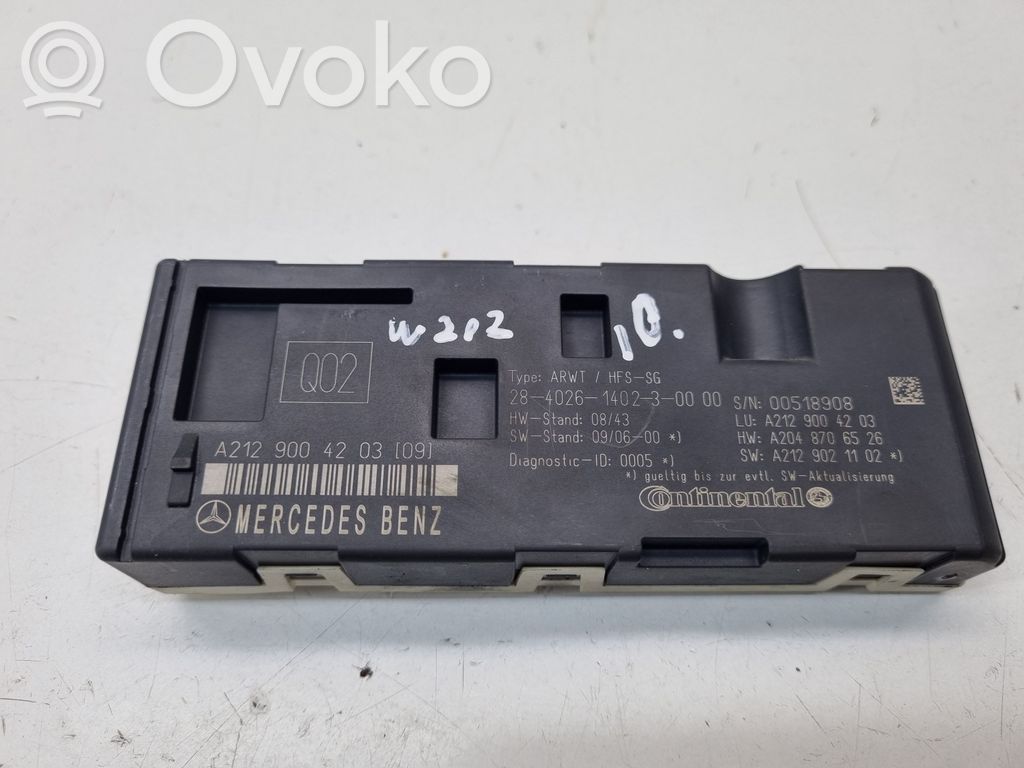 Mercedes-Benz E W212 Module de commande de frein à main 
