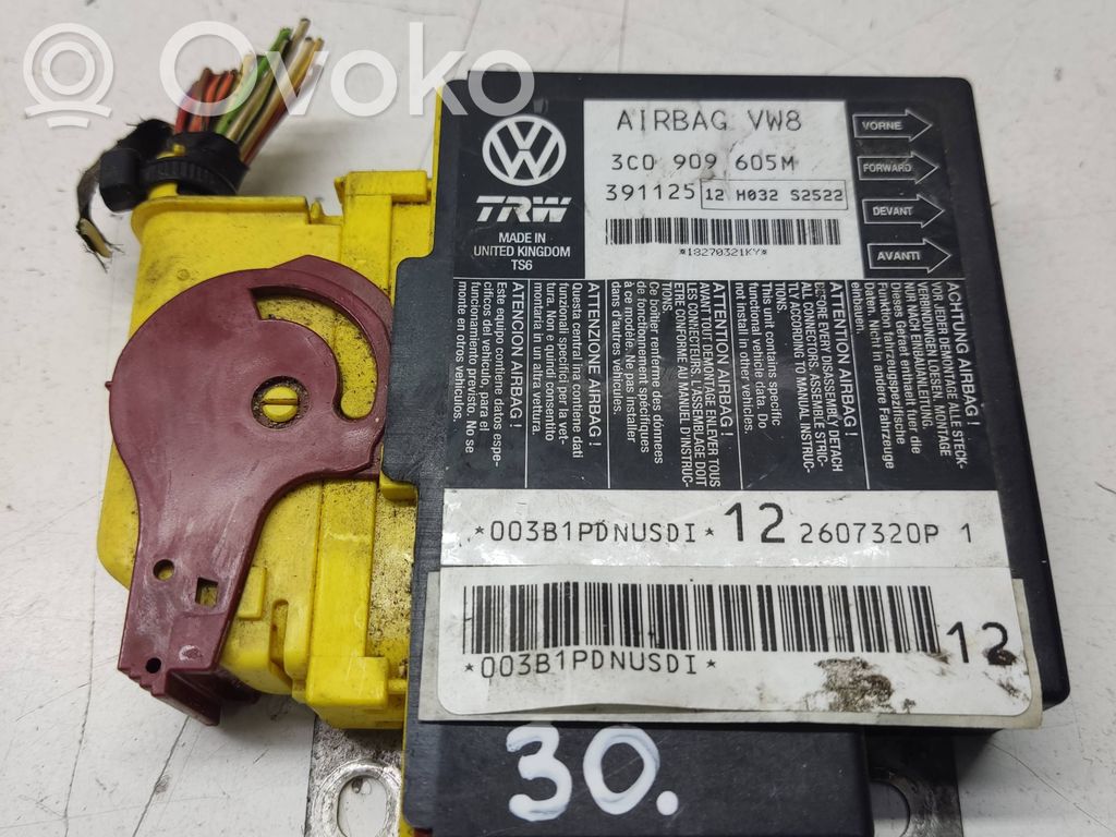 Volkswagen PASSAT B6 Airbag control unit/module 