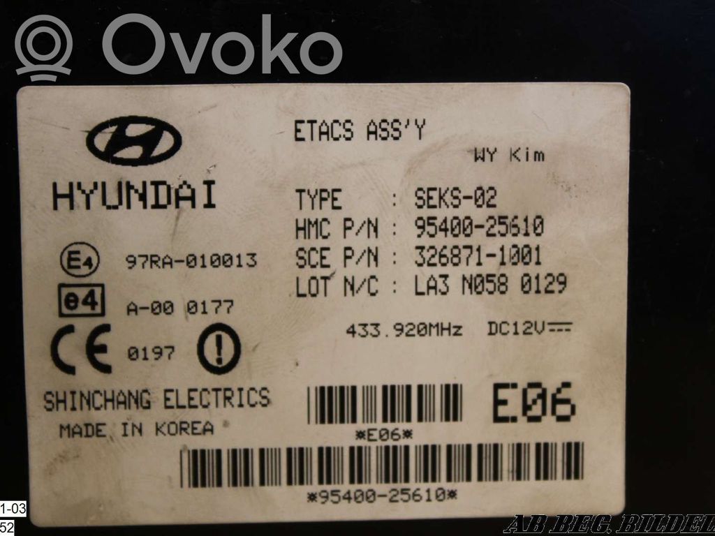 Hyundai Accent Alarm control unit/module 