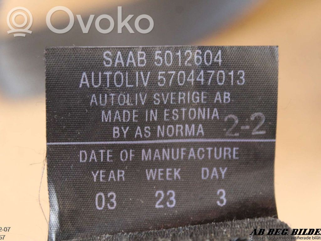 Saab 9-5 Centură spate 