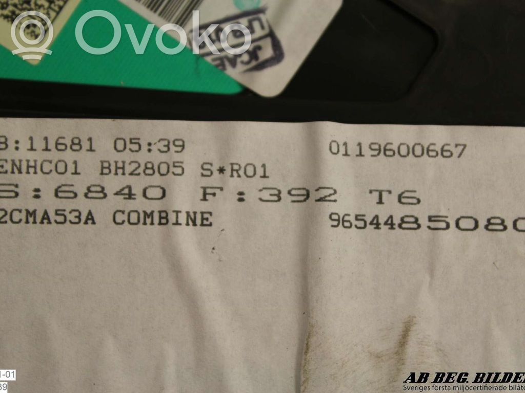 Peugeot 307 Compteur de vitesse tableau de bord 