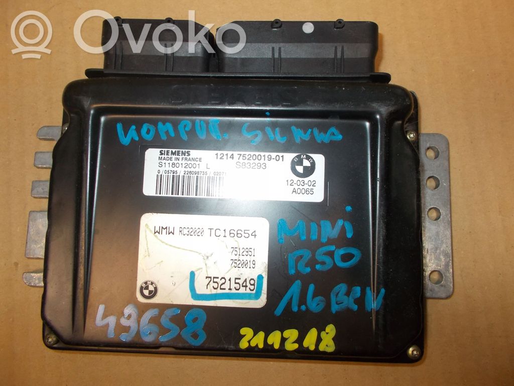 Mini One - Cooper R50 - 53 Engine control unit/module 