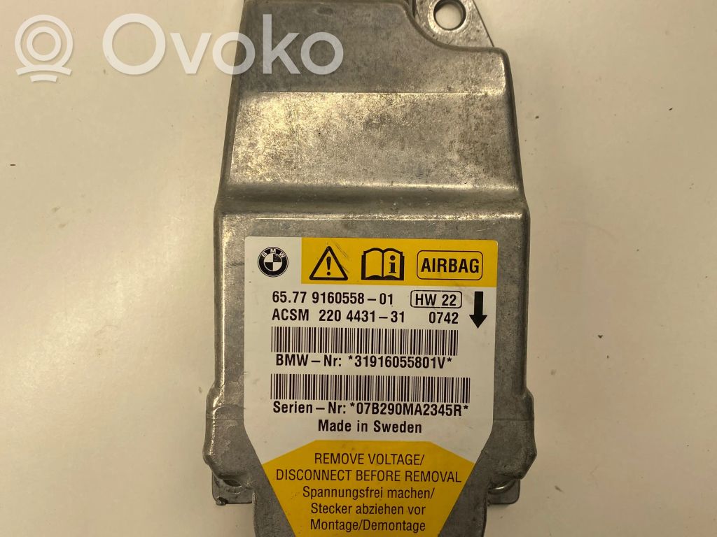 Airbag control unit/module   31916055801V,9160558,220443131