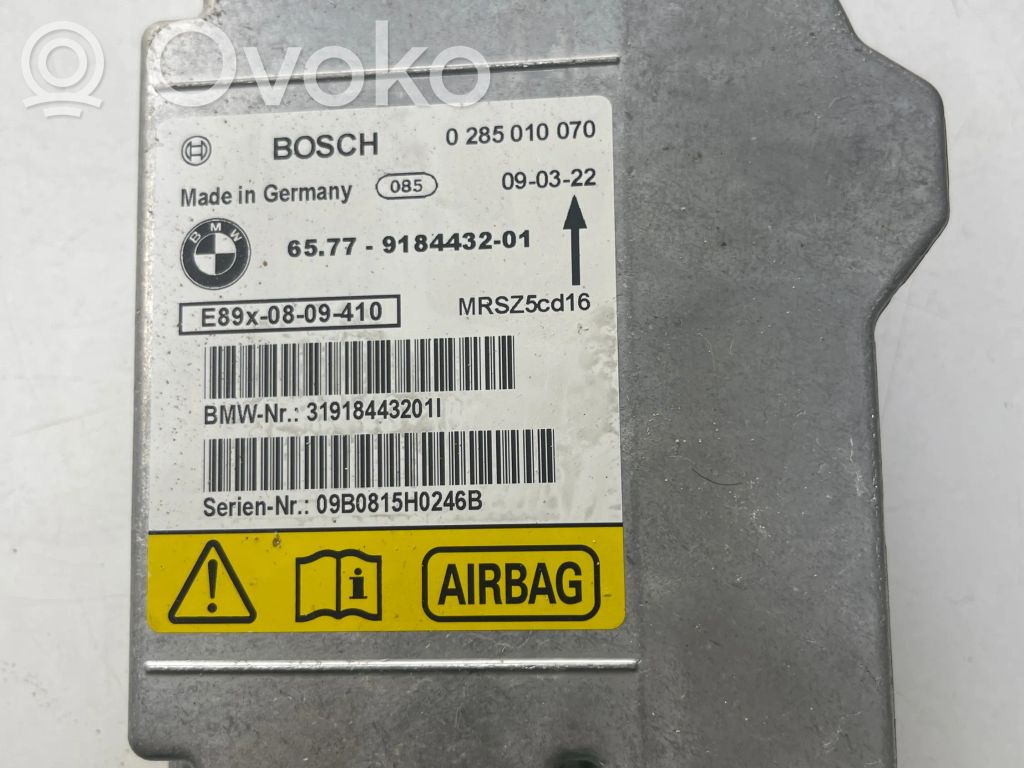 Module de contrôle airbag   9184432,0285010070,MRSZ5C016,319184432011