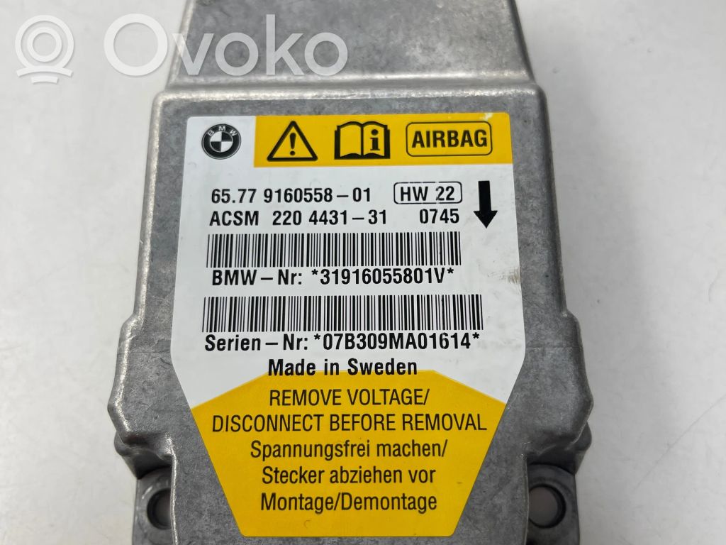 Module de contrôle airbag   31916055801V,220443131,9160558