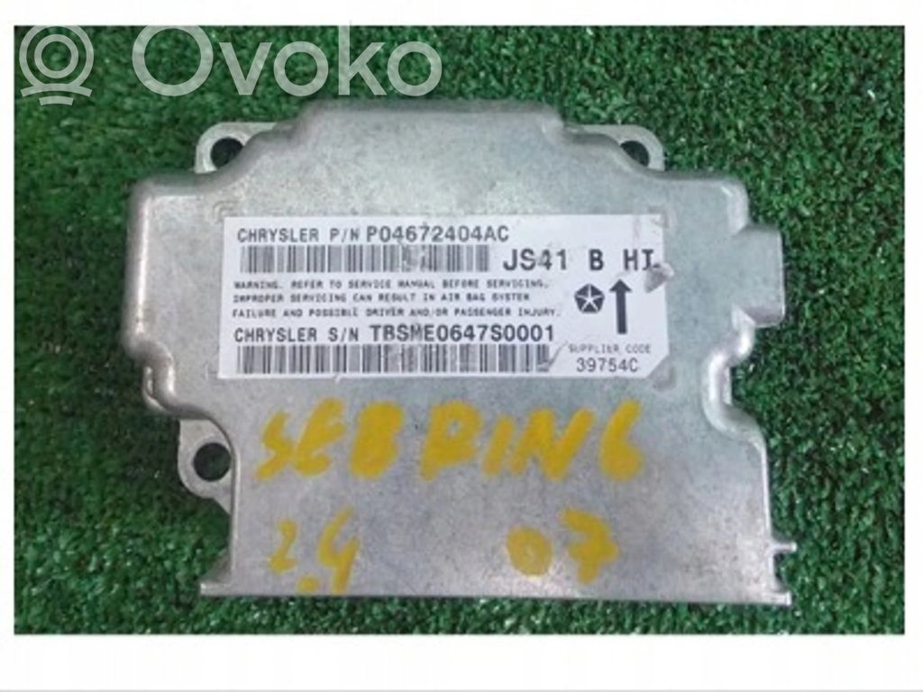 Chrysler Sebring (JS) Airbag control unit/module 