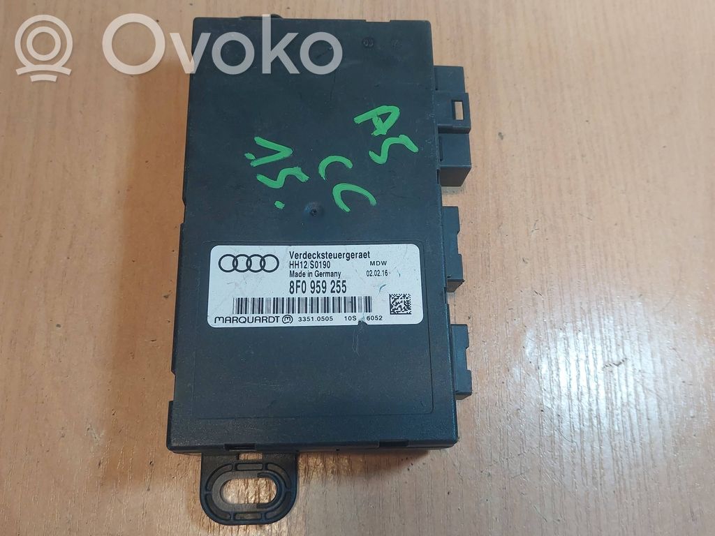 Audi A5 8T 8F Unidad de control de techo convertible 