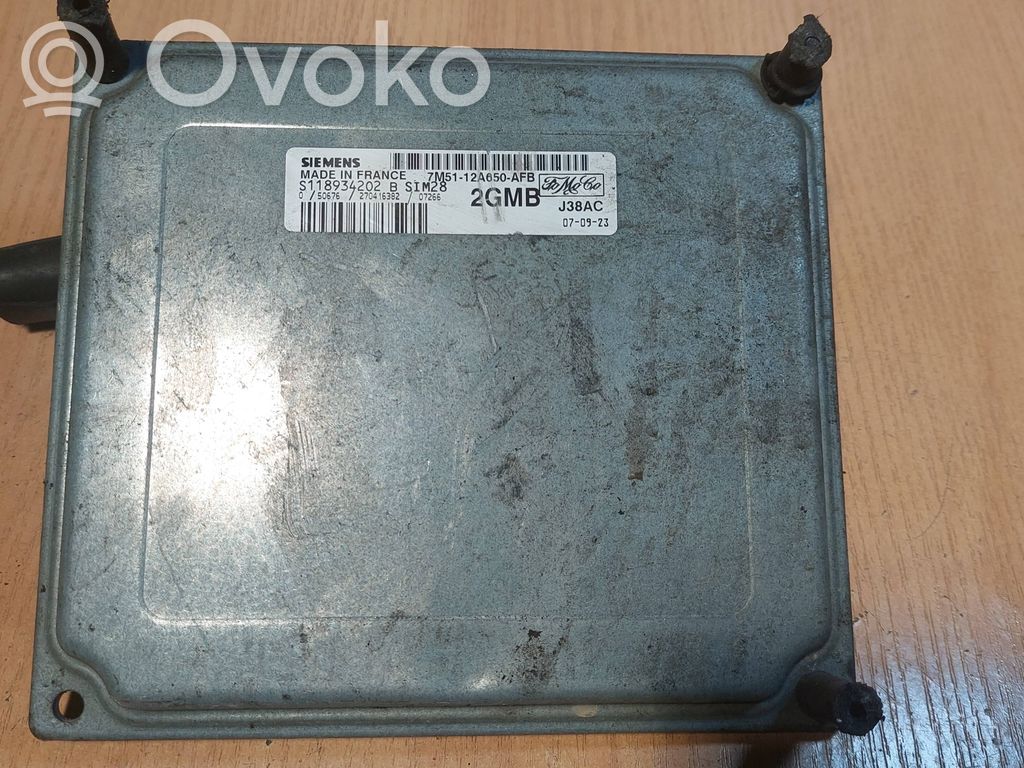 Engine control unit/module ECU   7M5112A650AFB,S118934202B,SIM28