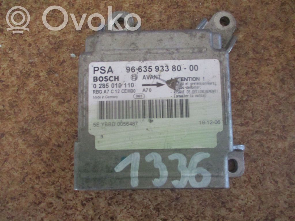 Peugeot 207 Airbag control unit/module 