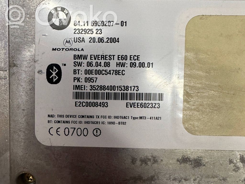 BMW 5 E60 E61 Moduł / Sterownik Bluetooth 