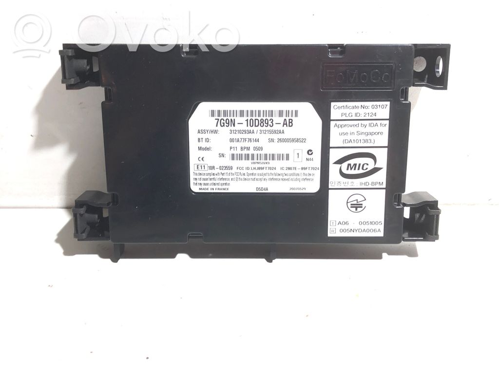 Bluetooth control unit module   31210293AA,31215592AA,7G9N10D893AB,001A77F76144