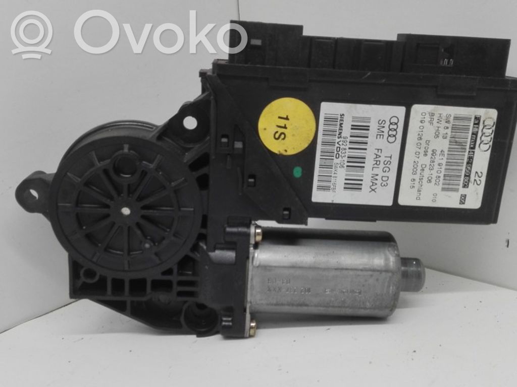 Audi A8 S8 D3 4E Silnik regulatora szyby drzwi przednich 
