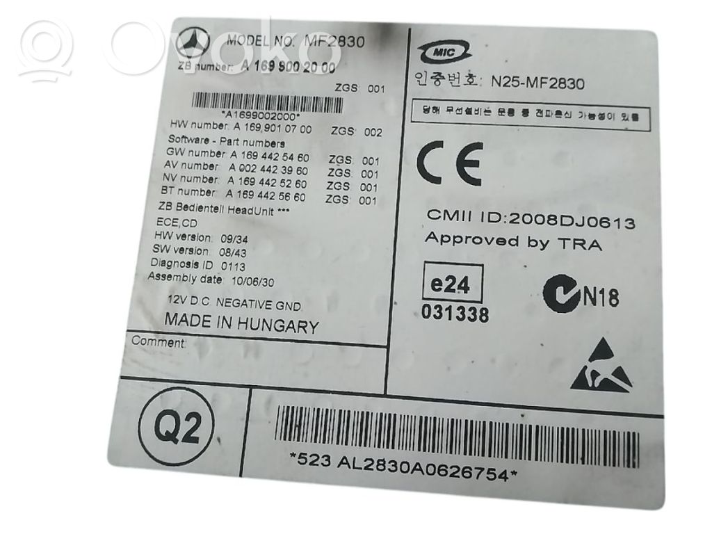 Mercedes-Benz B W245 Centralina/modulo navigatore GPS 