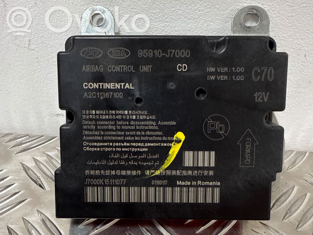 Airbag control unit/module   95910J7000,A2C11367100