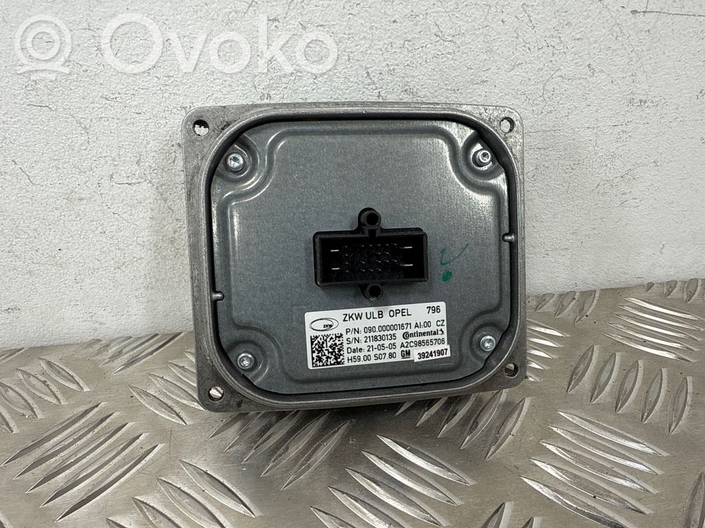Opel Astra K Module de ballast de phare Xenon 