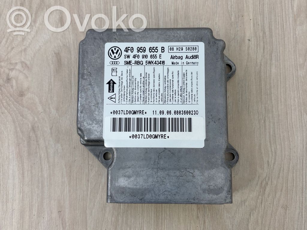 Sterownik / Moduł Airbag   4F0959655B,0037LD0GMYRE,08H29S0280,4F0910655E,5WK43416