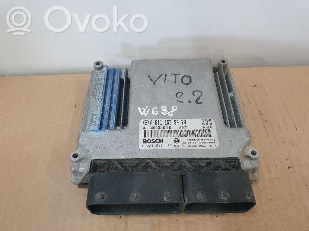 Mercedes-Benz Vito Viano W639 Komputer / Sterownik ECU silnika 