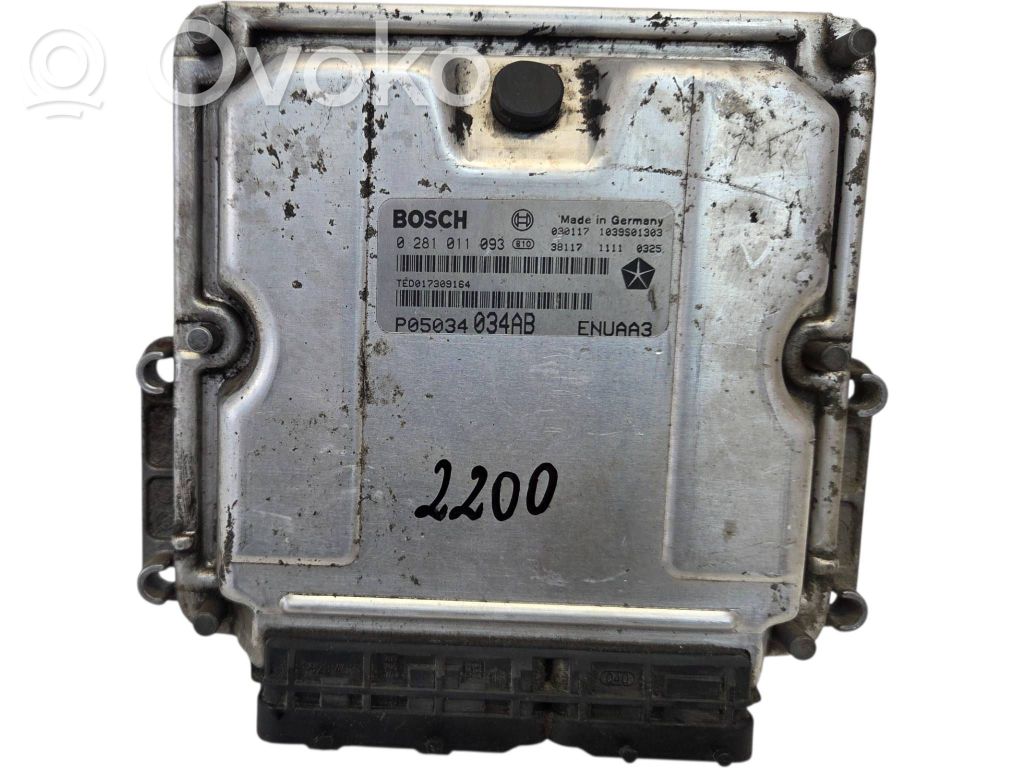 Engine control unit/module   0281011093,P05034034AB,ENUAA3