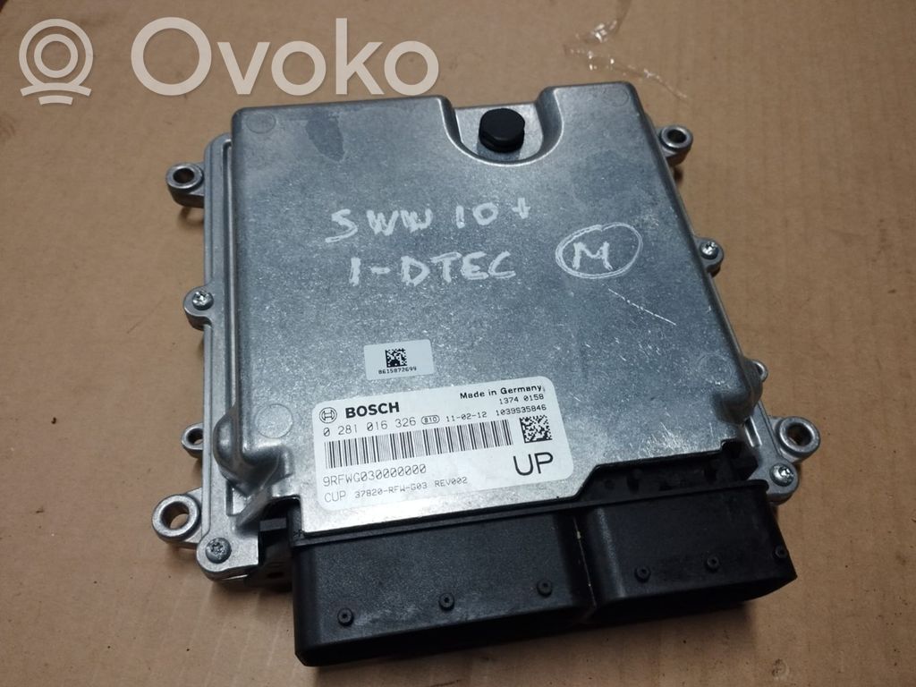 Engine control unit/module   0281016326,37820RFWG03