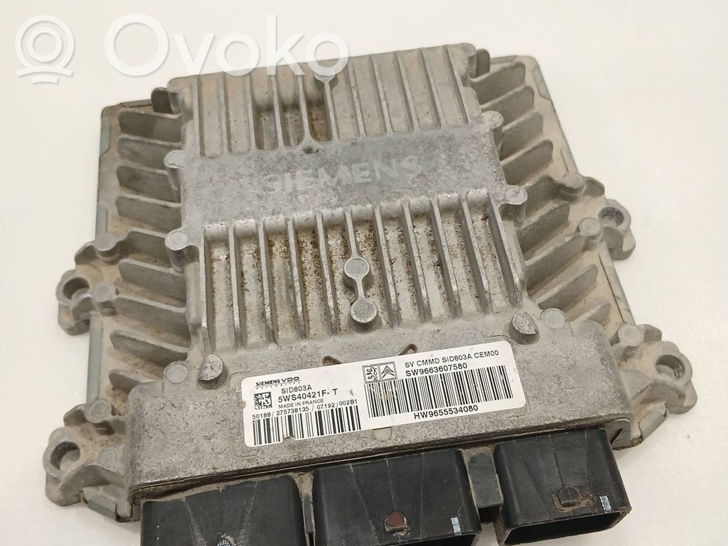 Engine control unit/module   9663607580,9655534080,5WS40421FT