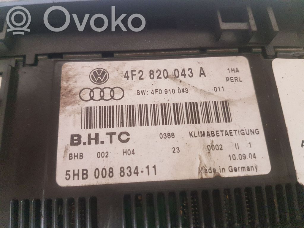Audi A6 S6 C6 4F Climate control unit 