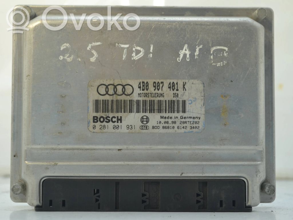 Engine control unit/module   4B0907401K,28RTE282,0281001931