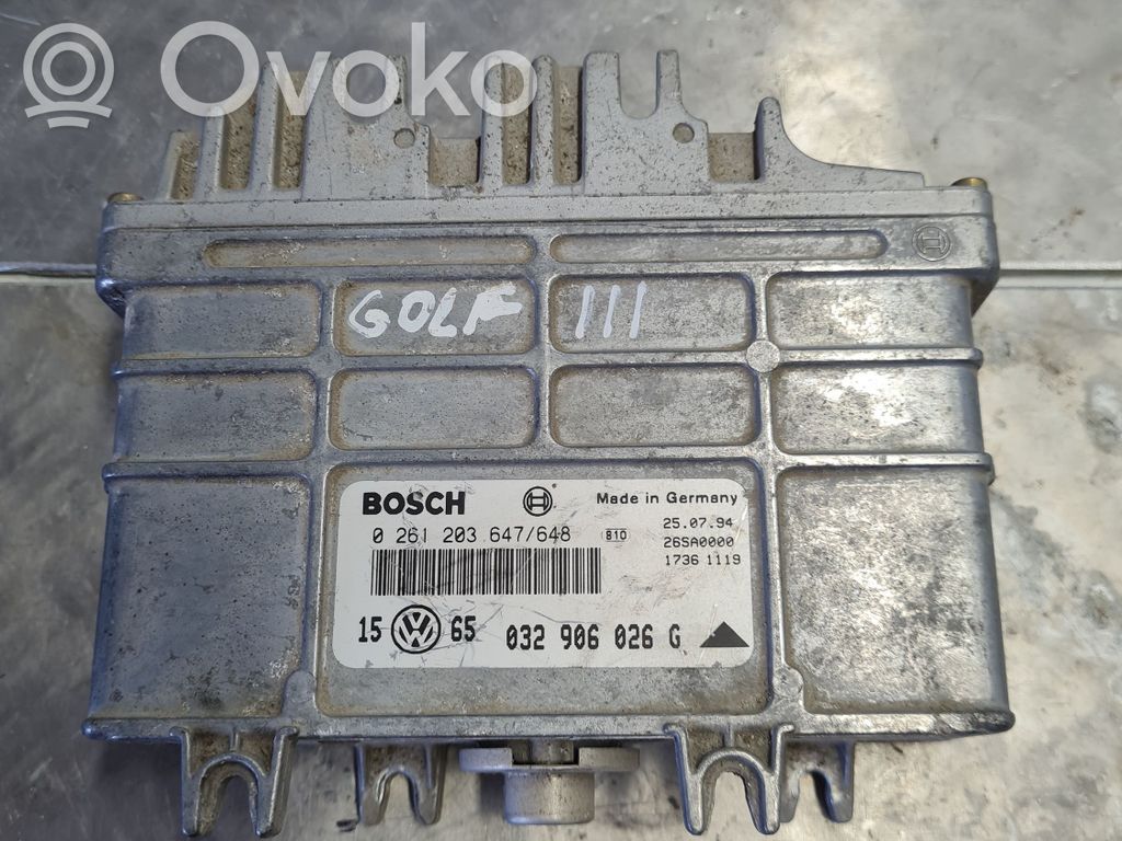 Engine control unit/module   0261203647,0261203648,032906026G