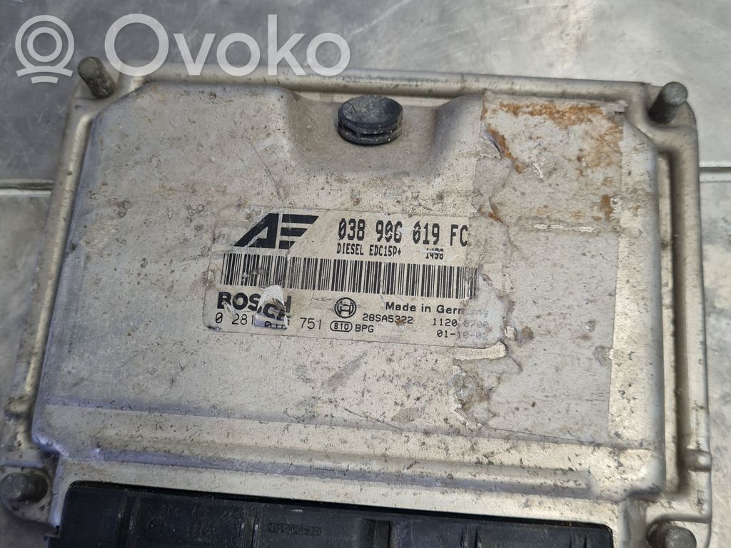 Engine control unit/module   038906019FC,0281010751,28SA5322