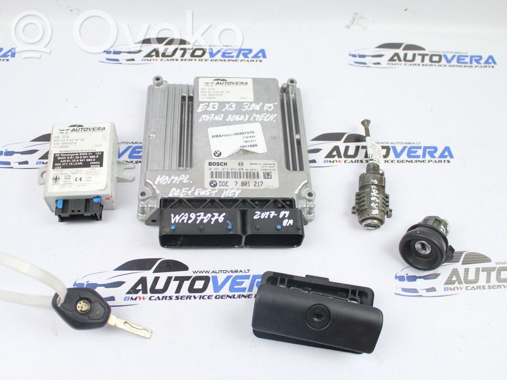 BMW X3 E83 Juego de cerradura y set ECU del motor 