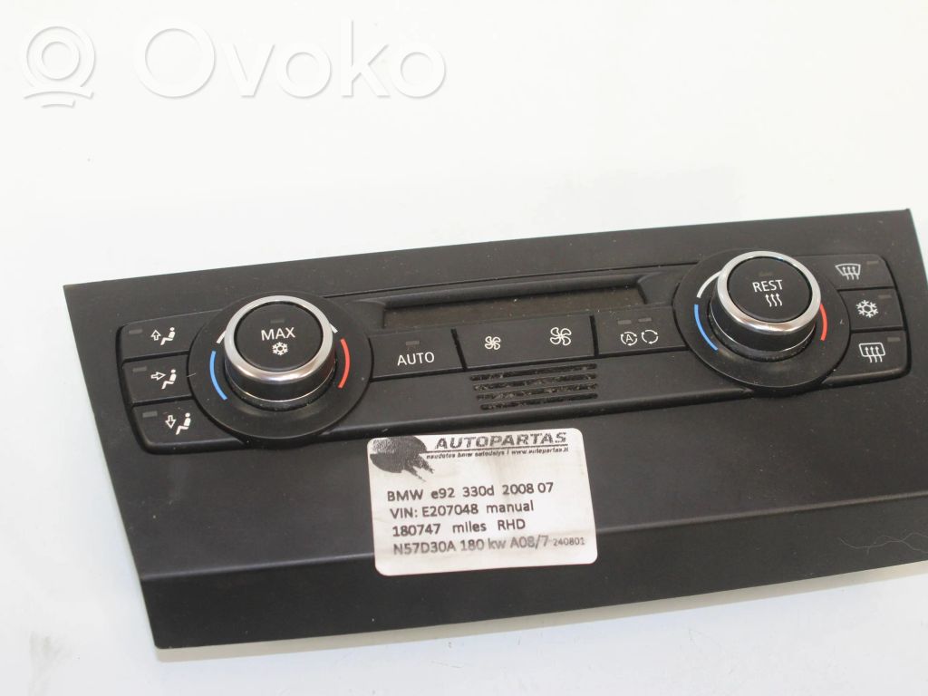 BMW 3 E92 E93 Climate control unit 
