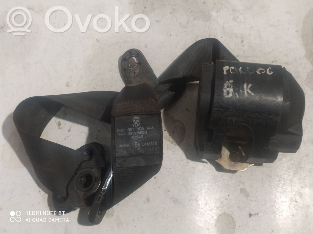 Volkswagen Polo IV 9N3 Pas bezpieczeństwa fotela tylnego 