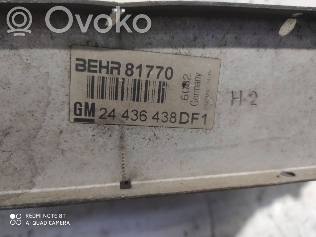 Opel Zafira A Interkūlerio radiatorius 