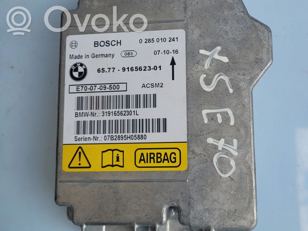 Airbag control unit/module   65779131529,9165623,65779131529,65779141776,65779154109,65779159795,65779171948,65779189905,65779204849,65779214813,9165623