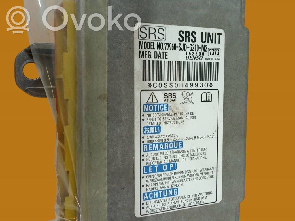 Honda FR-V Airbag control unit/module 