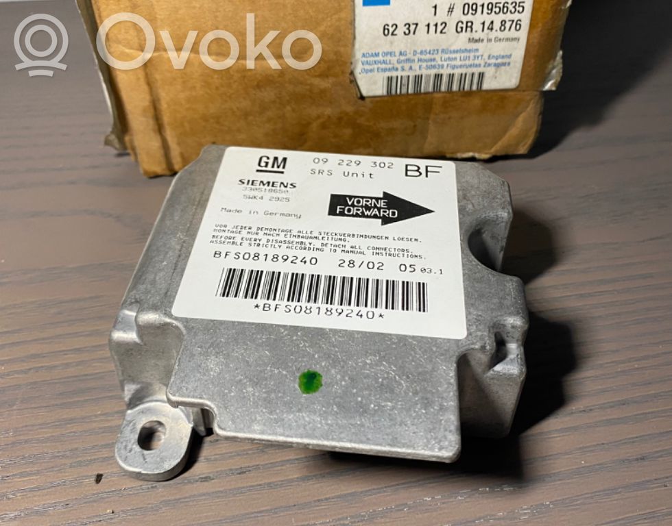 Unidad de control/módulo del Airbag   9195635,13261677