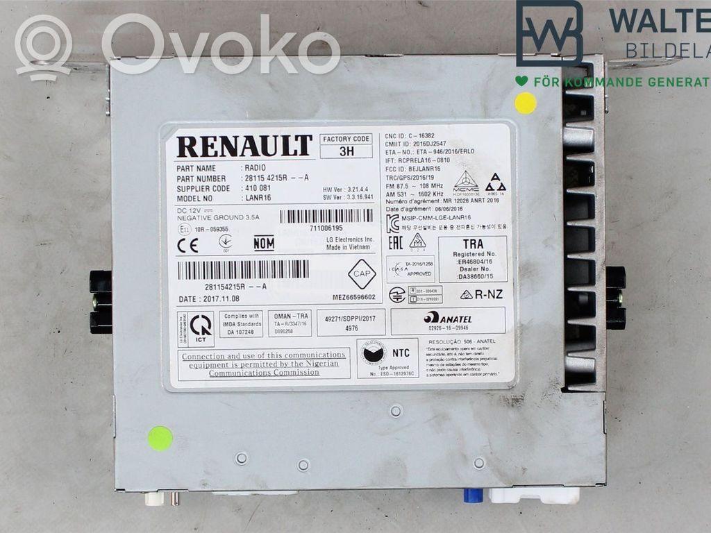 Renault Kadjar Panel / Radioodtwarzacz CD/DVD/GPS 