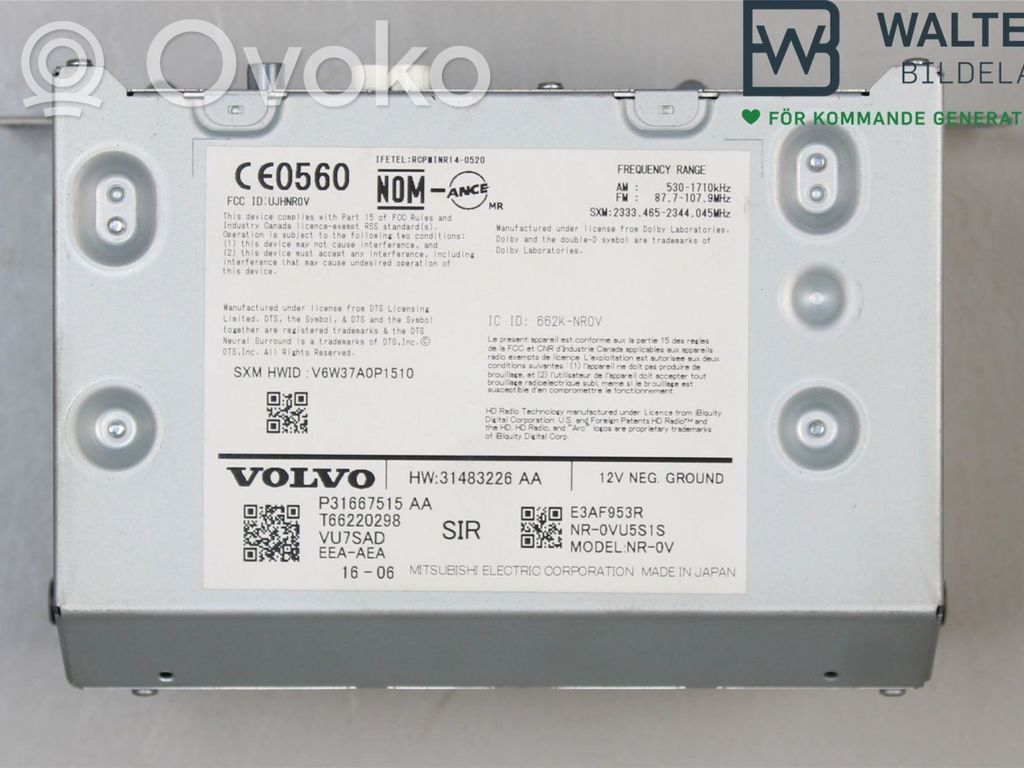 Volvo XC90 Unitate principală radio/CD/DVD/GPS 