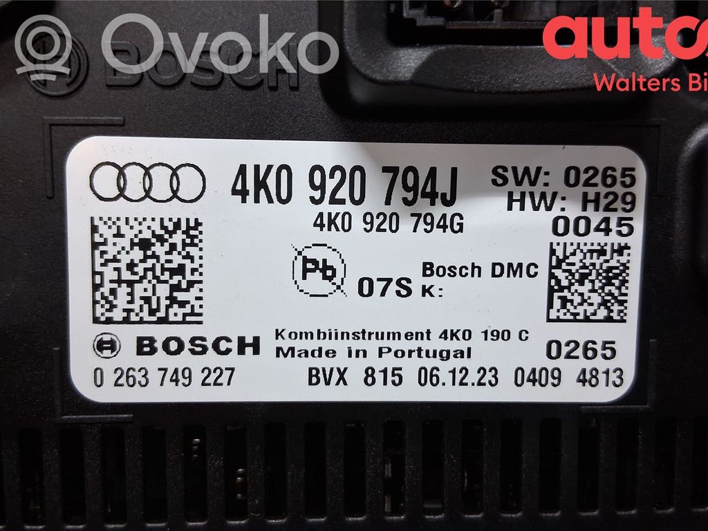 Audi e-tron Nopeusmittari (mittaristo) 